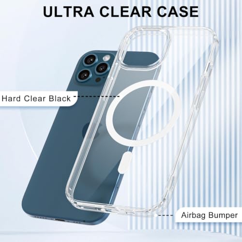 Image of DIZORO Crystal Clear Magnetic Compatible with iPhone 12 Pro Max Case with Anti-Yellow Anti-Scratch Shockproof Transparent Cover