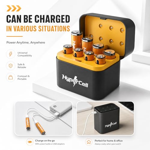 Image of Hypercell AA Rechargeable Batteries | 1.5V High Capacity 𝕃𝕚𝕥𝕙𝕚𝕦𝕞 3000 mWh | Dual Fast Charge (USB‑C Direct + Wireless Charge),1500+ Cycles| 15‑Year Lifespan| OEM 3 Years Warranty| Made in U.S