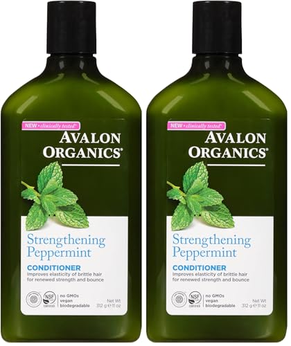 Image of Avalon Organics Conditioner, Strengthening Peppermint, 11 Oz (Pack of 2)