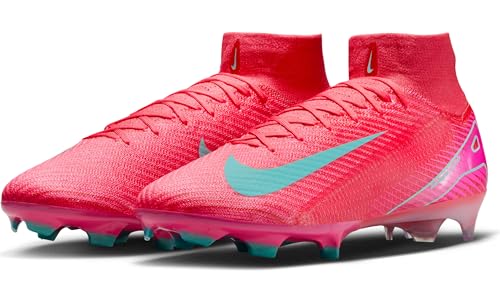Nike Mercurial Superfly 10 Elite FG High-Top Soccer Cleats (FQ1454-800, Ember Glow/Aurora Green)2