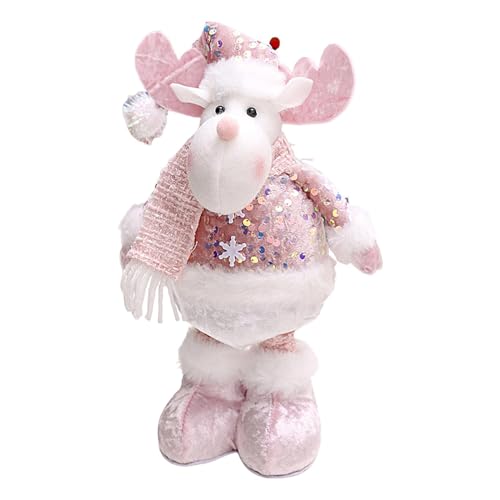 Décoration d'intérieur bonhomme de neige en peluche et nain de Noël sur pied