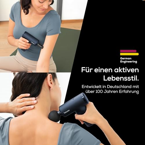 Beurer PowerReload Massagepistole, professionelle Triggerpunktmassage für Entspannung & Regeneration, kraftvolles Muskelmassagerät mit 5 Aufsätzen, 5 Intensitätsstufen, extrem leise & Akku bis zu 4h 4