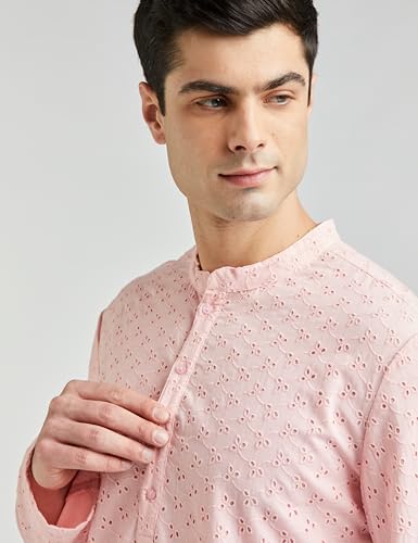 Image of Symbol Premium Men Cotton Embroidered Long Kurta