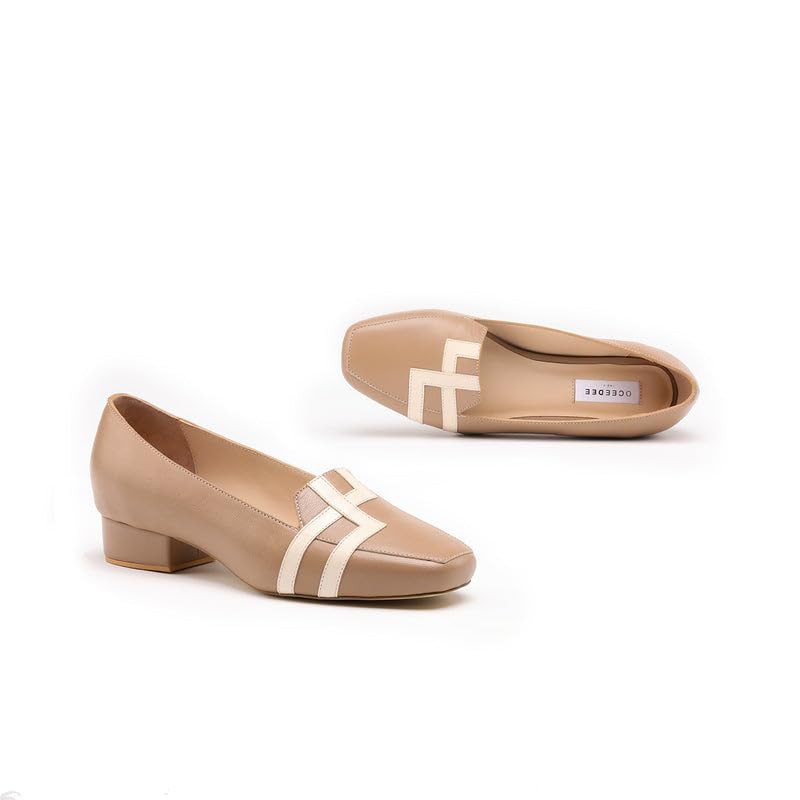 oceedee Anni Women's Loafer 1 Inch Block Heel | Cushioned Footwear for Everyday and Formal Wear-picture-49