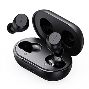 DELUX draadloze oordopjes met draadloze oplaadcase Bluetooth-koptelefoon in-ear waterdichte stereo-koptelefoon Ingebouwde microfoon Headset Premium geluid met diepe bas voor sport, gaming, kantoor