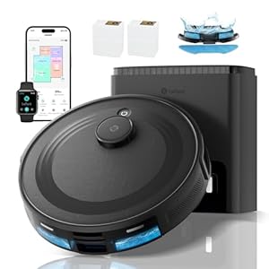 Lefant M2 Plus Roboterstaubsauger mit Kartierung, 6000Pa, Sammelstation 2, 2 l, Lasernavigation dToF + PSD-Hindernisse, personalisierte Reinigung, WiFi/App/Alexa, Schwarz