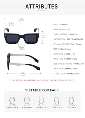 Men's Retro Polarized Sunglasses - European and American Style, Neutral Design Sunglasses 6