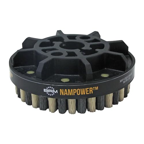 Image of Brush Research ADD12518120 Nampower Dot Type Abrasive Disc Brush, Combination Silicon Carbide /Ceramic Filament, 125mm Diameter, 18mm Bristle Length (Pack of 1)