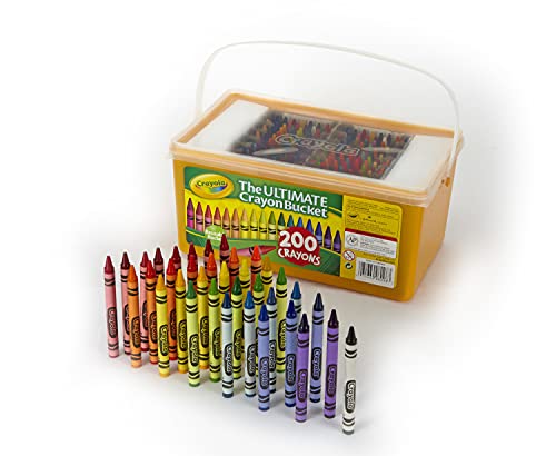Crayola Ultimate Crayon Bucket, 200 Crayons, Duplicates of Favorite Colors, Gift for Kids