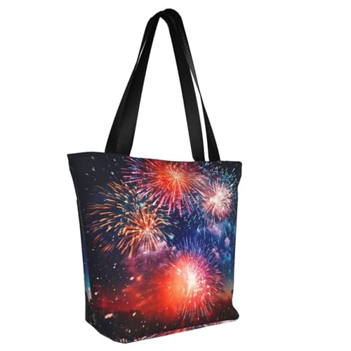 Explosion Firework 3D Print Comfortable Shoulder Bag Summer HandbagTravel Beach Work Daily Use Versatile Carry2