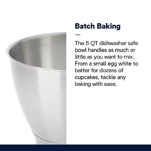 Kenwood Chef Titanium Kitchen Machine, Stainless Steel - 5 qt - Kitchen Mixer - 800W Motor & Electronic Variable Speed Control - Includes Dishwasher-Safe Work Bowl & Three Mixing Tools