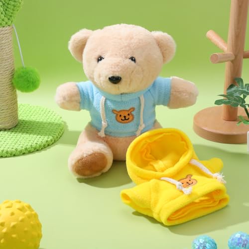Abaodam 2 Stück Plüschbärenkleidung Für 20 cm Stofftiere Kapuzenpullover Puppen-Outfit Kuscheltier Bären Kostüm Für Spiel Und Dekoration