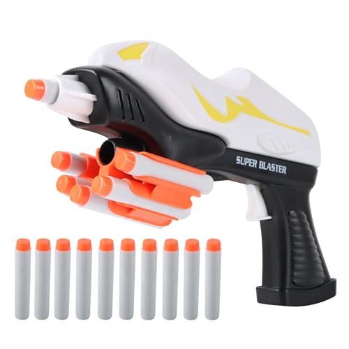 Storio Super Blaster Blaze Storm Soft Bullet Gun Toy with 10 Safe Soft Foam Bullets, Fun Target Shooting Battle Fight Game for Kids Boys (SMG4), Multicolor