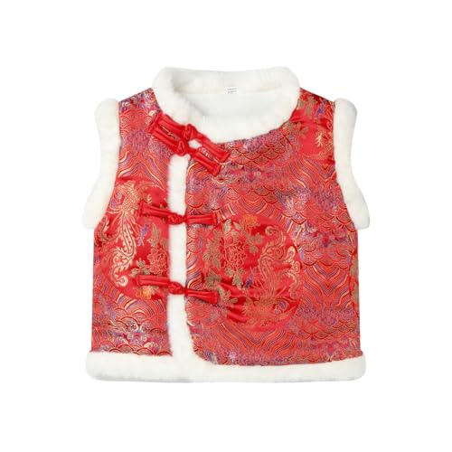 Mud Kingdom Boys Girls Chinese New Year Vest Fleece Lining Sleeveless Outerwear