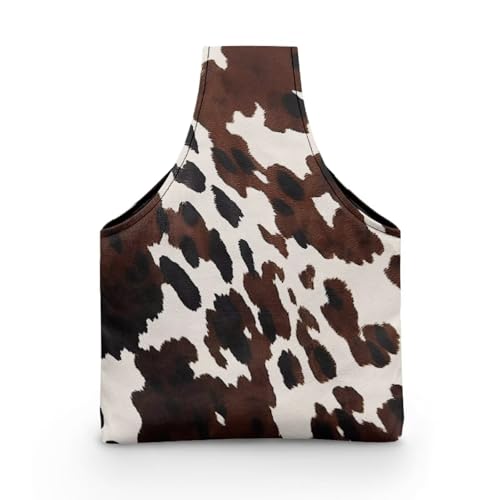 Image of KUIFORTI Cow Print Yarn Bag Kniting Wrist Bag Small Yarn Bags for Crocheting on The Go, Crochet Accessories Knitting Needles Holder Bag