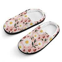Daisy Floral Ladybird Slippers Warm House Shoes Home Travel Spa Hotel Slipper Boys Girls 30-31