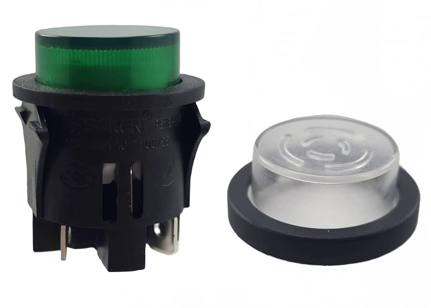 Interruttore A Pressione Con Copertura Impermeabile Da Incasso ø 25 Mm 250 V 16 A Rosso Illuminato, Spina Piatta 6,3 Mm (1 - Foto 8