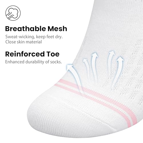 wernies No Show Socks Womens 10 Pairs Low Cut Ankle Socks with Non Slip Casual Invisible Liner Boat 5-8/8-112