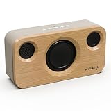 Xinborry Portable Bluetooth Speaker with Deep Bass, 40W(Peak),Bluetooth 5.3,15-Hour Playtime, AUX, TF Card, 2 Way Stereo Sound Wood Home Audio for Indoor, Party, Outdoor, Camping