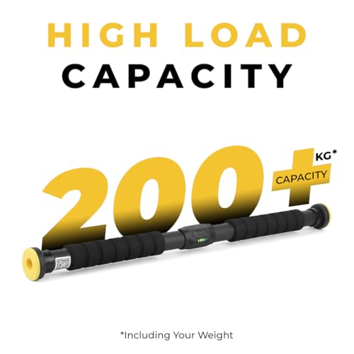 Pull Up Bar Doorway Adjustable Length (63cm-95cm) Hanging Rod Chin Up Bar for Home Workout with Bubble Meter | Door Pullup Exercise Equipment Hanging Rod Capacity 200Kg (1 Year Warranty) 5 411uIVD+bhL