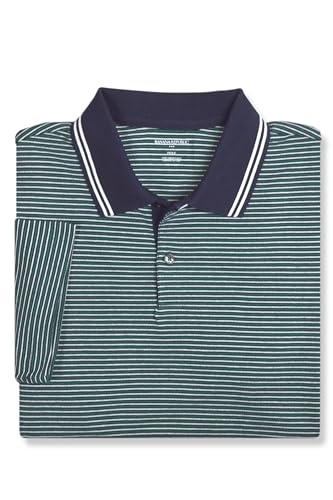 Banana Republic Mens 691730 Standard Fit Pique Mesh All Cotton Striped Polo Shirt
