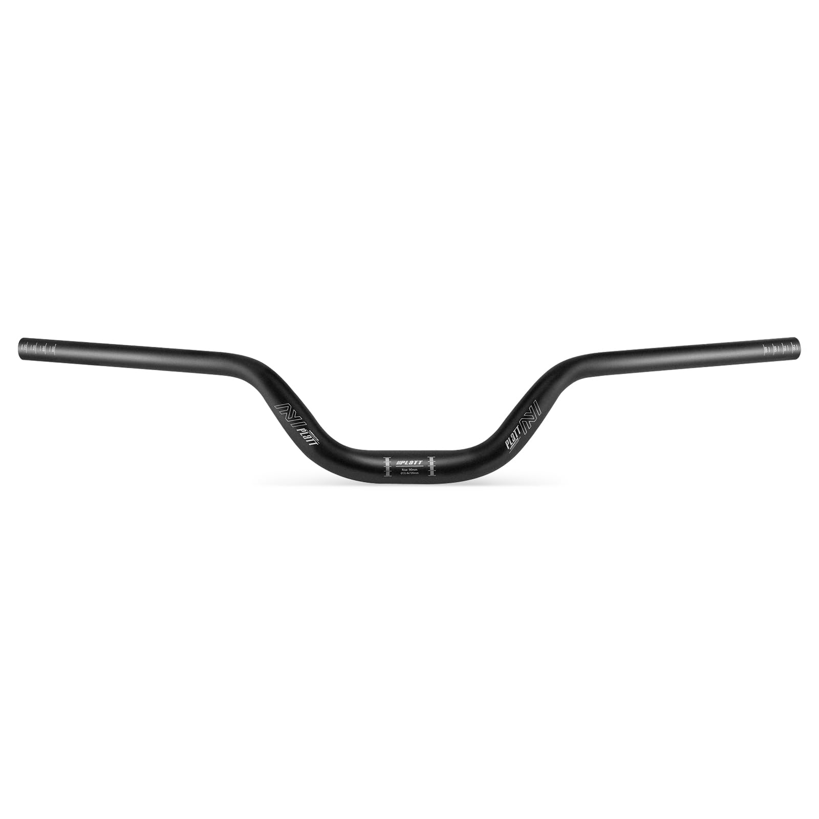 PLATT 25.4/31.8mm Mountain Bike Handlebar/Riser Handlebar - (30mm, 35mm, 50mm, 70mm, 90mm, 120mm, 160mm) High-Rise Aluminum Alloy MTB Handlebar (31.8mm-720mm, 90mm Rise)