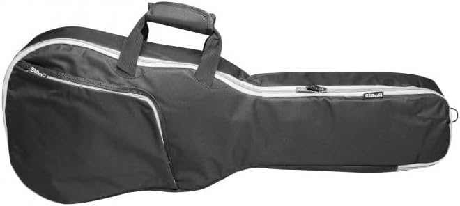 Stagg STB-10 W2 Gig Bag for 1/2-Size Acoustic Guitar with 10-Millimetre Foam Padding & Shoulder Straps - Black