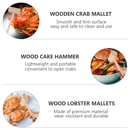 Maillets de crabe Cabilock : 50 mini marteaux en bois naturel n°2 - 8