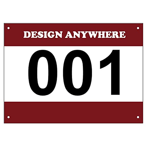 Muka Custom Tyvek Racing Numbers 001-500, 8-1/4 X 6 Inch Full Printing Marathon Race Number #TOP9