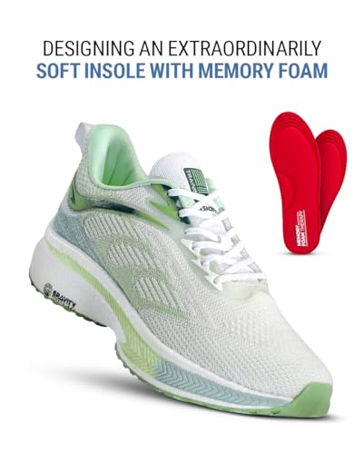 ASIAN Men's HYPERCUSHION-01 White Running Shoes OFF WHITE MINT - Image 5