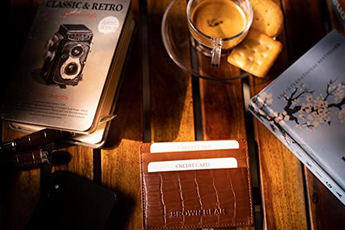 Image of BROWN BEAR Premium Branded Men's Pure German Nappa Leather, RFID ATM Card Holder (Brown)