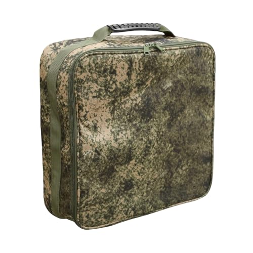 Sac à moulinet de pêche camouflage 38cm avec séparateurs et double zip