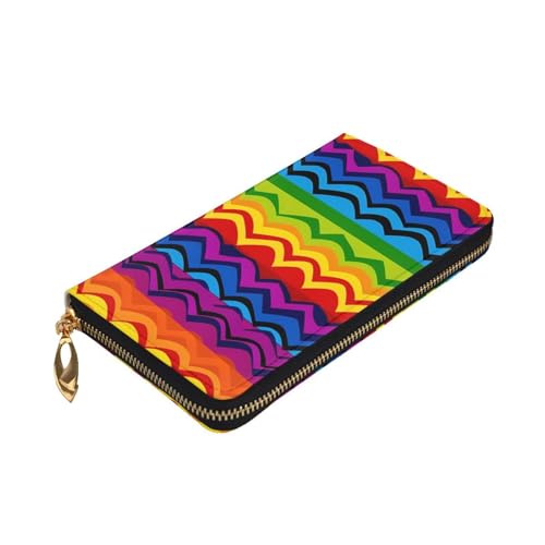 Gay Pride Rainbow Pattern Wallet for Men Women Long Purse Leather Clutch Large Business Handbag Travel Phone Holder Credit Card Holder Money Case with Zipper Leather Wallets Gift3