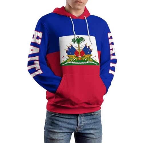 Sweat à capuche haïtien pull chaud bleu foncé contre le froid