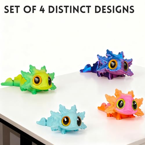 Imanes decorativos articulados Axolotl 4 unidades miniatura 2