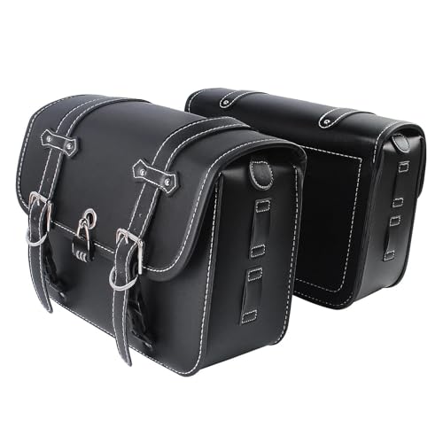 PPXDM Accesorios para Motocicletas, Alforjas De Cuero PU Negras, Bolsas Laterales De Gran Capacidad, Bolsa De Herramientas De Almacenamiento para Suzuki