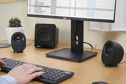 Nilox, Casse da 35 W con Subwoofer, Modalità USB e Micro SD, Radio FM, Modalità Ausilaria con Jack 3,5mm, con 4 Pulsanti per Diverse Funzionalità, Nero - 3