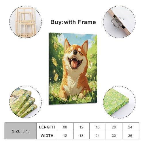 Impression sur toile Akita art mural haute définition sur support canva durable