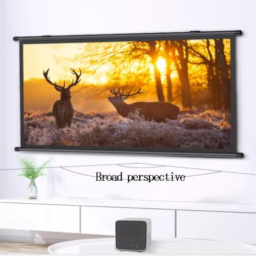 Pantalla manual retractable para proyector 72 pulg 16:9 miniatura 5
