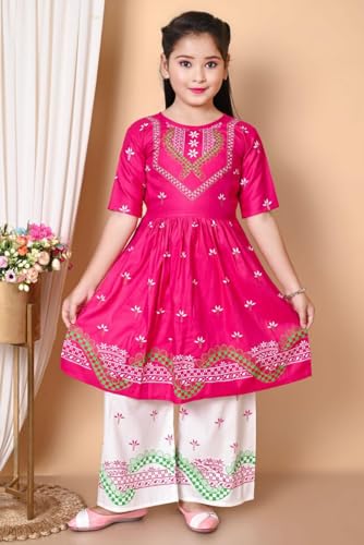 Image of Indian Western Traditional Dress for Baby Girls Kids Kurti Straiht Pant
