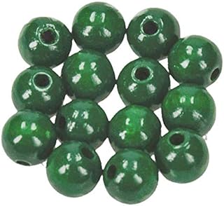 Efco 1400869 10 mm 53-Piece Wooden Beads Hole, Dark Green