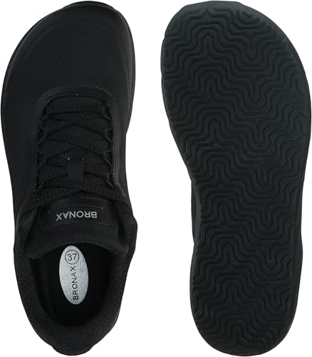 BRONAX Womens Wide Tennis Shoes Breathable Workout Walking Athletic Everyday Sneakers Comfy Female Training Size 7 Black 38
