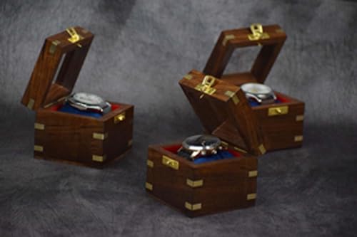 Image of Royal Craft Expertise Single Watch Box for Men - Travel-Friendly Velvet-Lined Watch Display Case | Handmade Dark Indian Rosewood Watch Organizer | Elegant Gift Box for Special Occasions