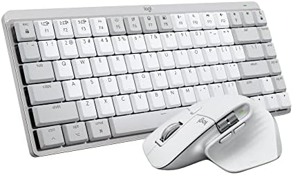 Logitech MX Mechanical Mini Keyboard + MX Master 3S Wireless Mouse for Mac - Low-profile Backlit Keys, Tactile Quieter Switches, 8K DPI Sensor, Quiet Clicks, USB-C, Bluetooth, macOS, iPadOS- Pale Grey
