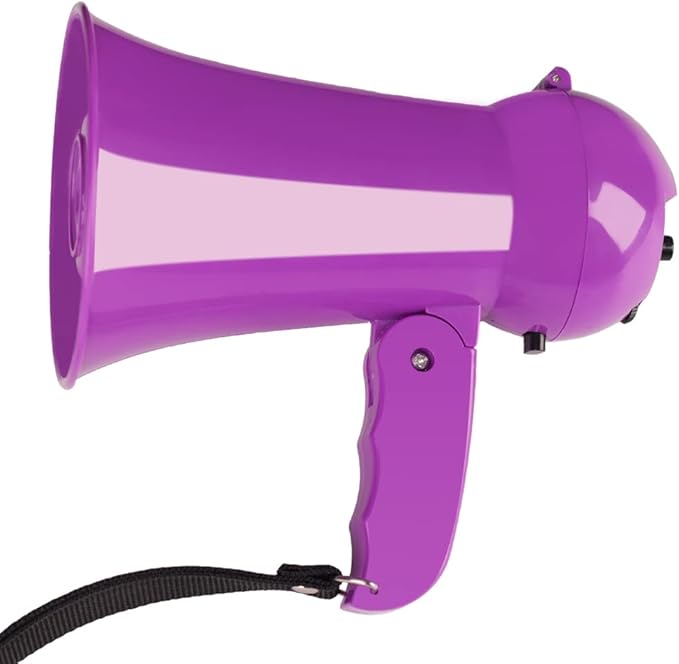MyMealivos Mini Portable Megaphone Bullhorn with Siren and Adjustable Volume (Purple