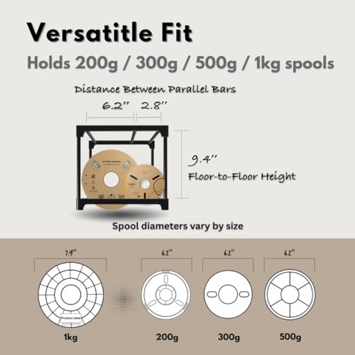 3D Printer Filament Opbergrek 9-laags modulair metaal, 54 x 1kg spoelen, verstelbaar, gereedschapsvrij montage - Afbeelding 3