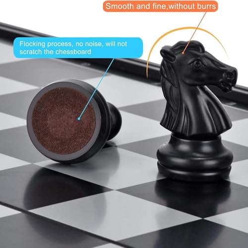 Image of Mashes Chess Board Set Magnetic Travel Folding Board Games Portable Gifts for Kids and Adult, Magnetic Travel Chess Set, Folding Chess Board, Educational Board Game Set