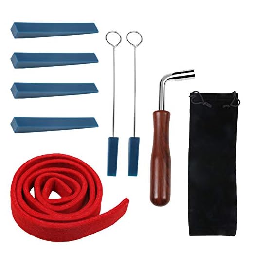 Piano Tuning Kit Professional Piano Tuning Kit Tune Piano 8 Pcs Kit Piano Tuning Tuning Wrench Hammer Rubber Mutes Temperament Felt Strip Mutes Triangular