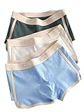 SOLY HUX Men's Boxer Briefs 3 Packs Trunks Mid Rise Underwear Stretchy Knitted Panties Blue White Multi Medium