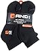 12 PAIRS AND1 Black Quarter Cut Socks Mens Size 6-12.5 And 1 Ankle